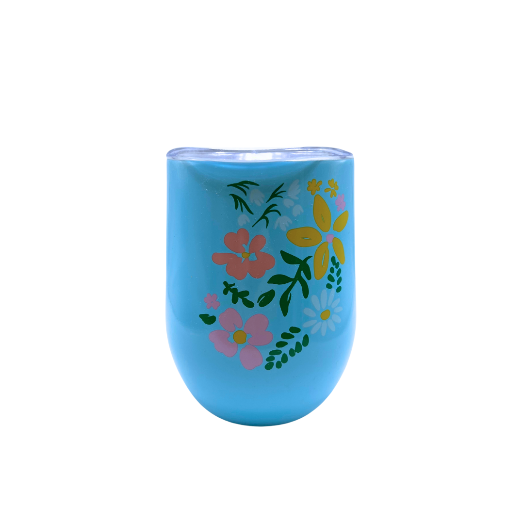 Blue Flower 12oz Tumbler