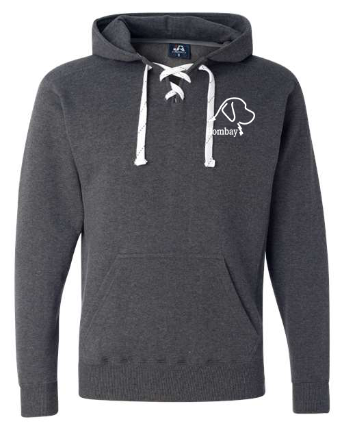 Heather Charcoal 100% Quality Cotton Rope Tie V-Neck Hoodie