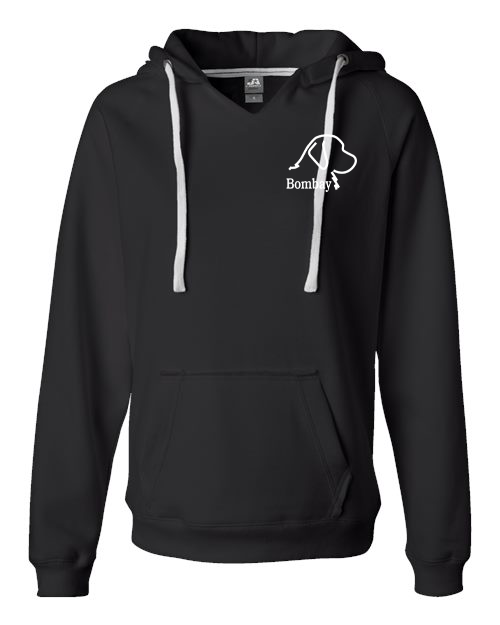 Black 100% Quality Cotton V-Neck Hoodie