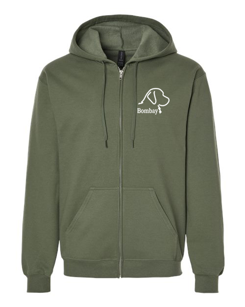 Military Green 100% Quality Cotton Full Zip-Up