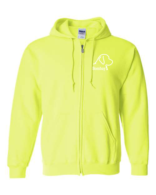 Neon Lime 100% Quality Cotton Full Zip-Up