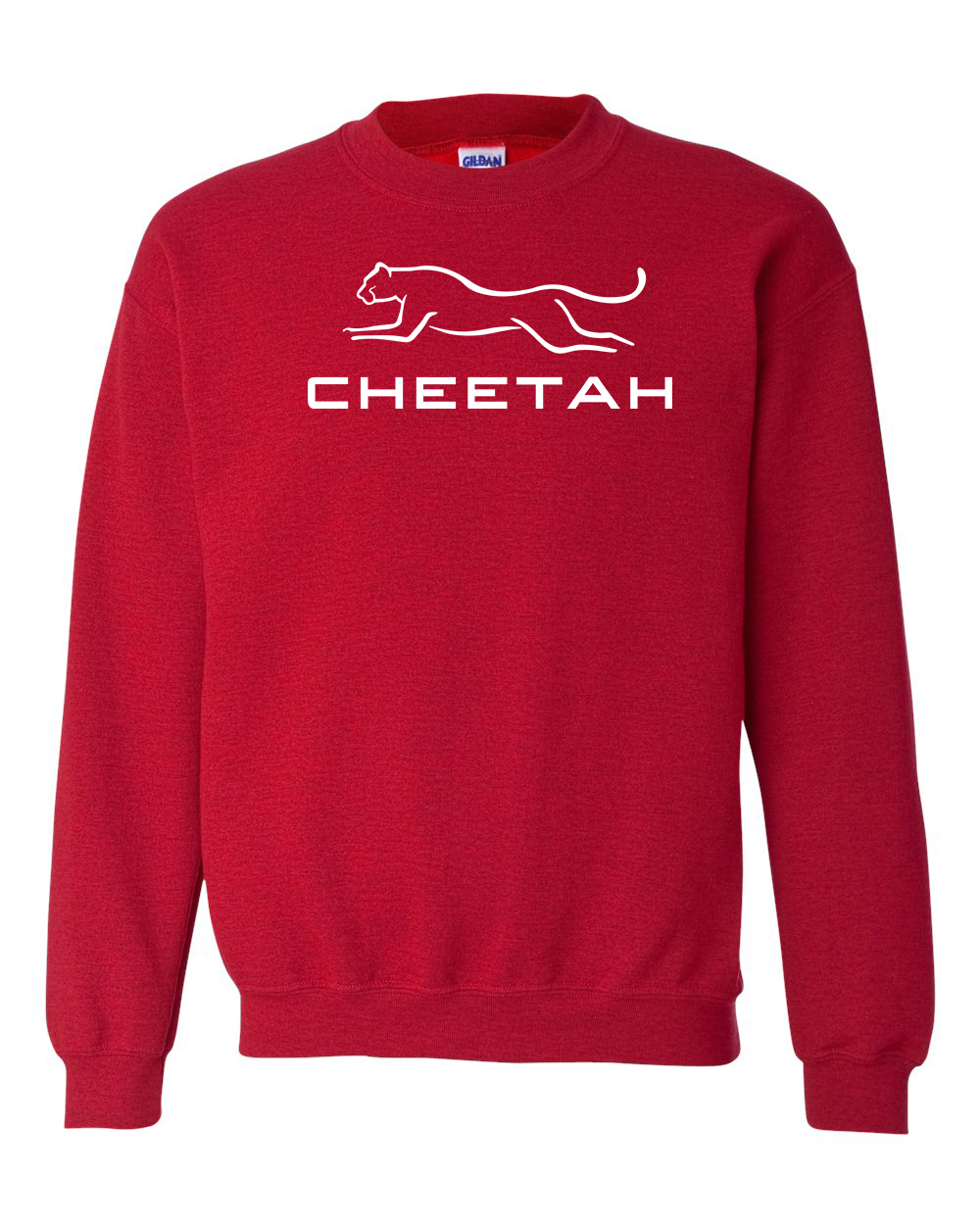 Antique Cherry Red Cheetah 100% Quality Cotton Crewneck Sweatshirt (Full Chest)