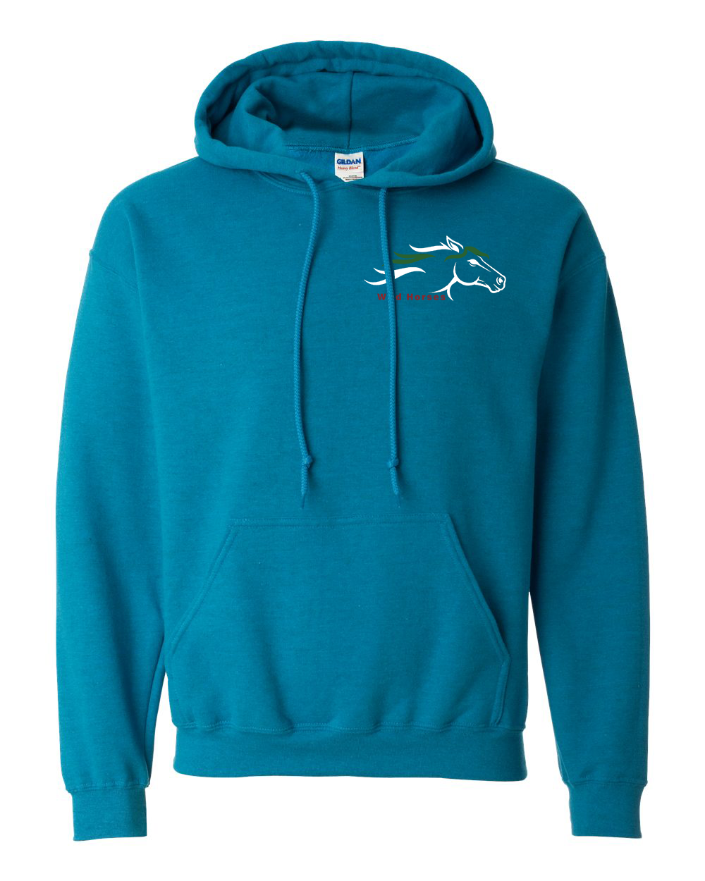 Antique Sapphire Wild Horses 100% Quality Cotton Hoodie