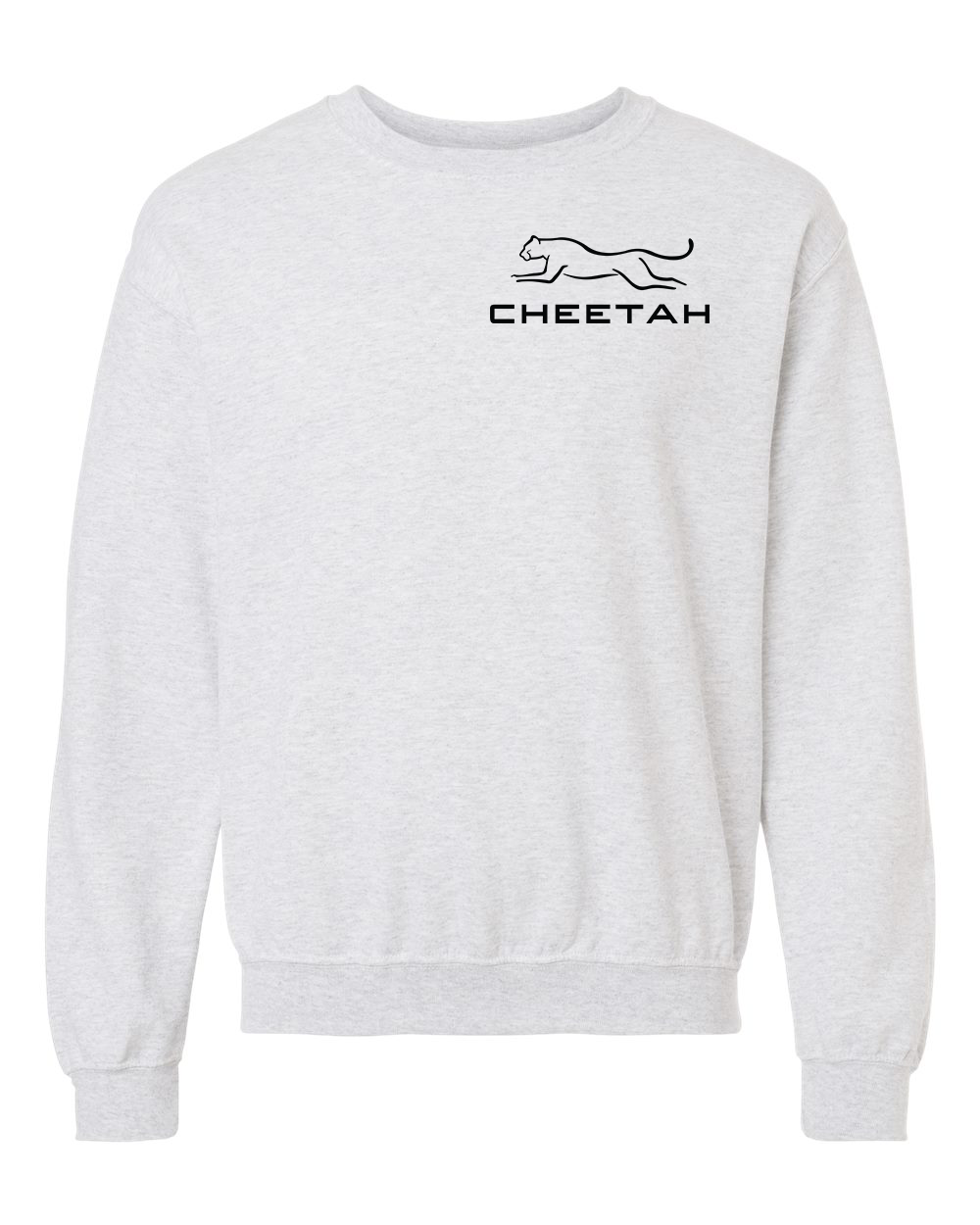 Ash Cheetah 100% Quality Cotton Crewneck Sweatshirt (Left Chest)