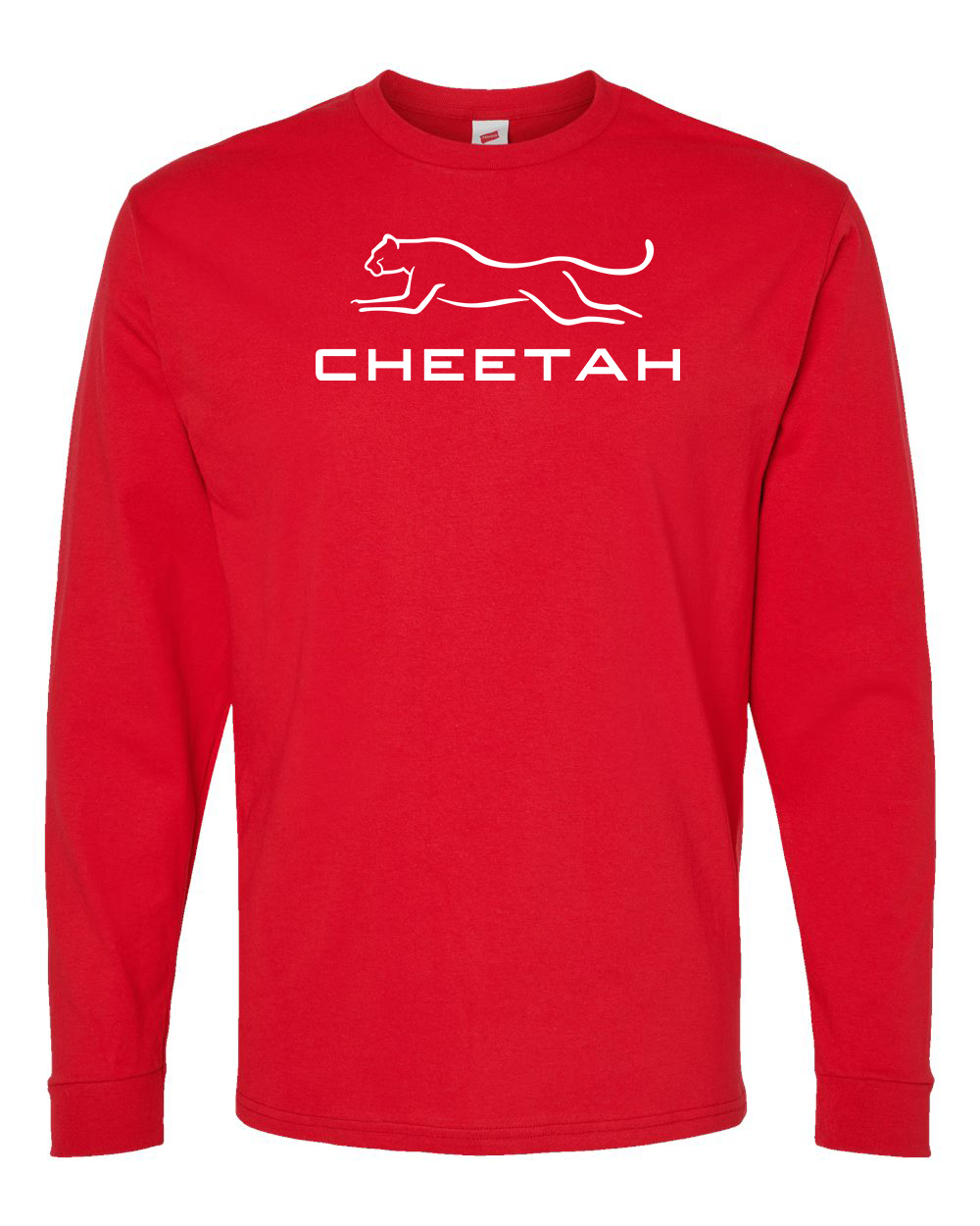 Athletic Red Cheetah 100% Quality Cotton Long Sleeve (Full Chest)