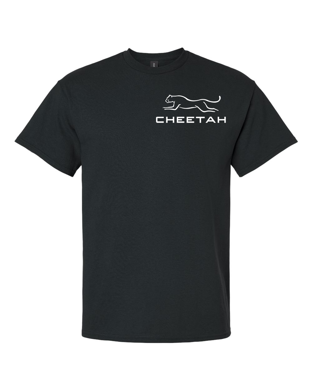 Black Cheetah 100% Quality Cotton Short Sleeve (Left Chest)