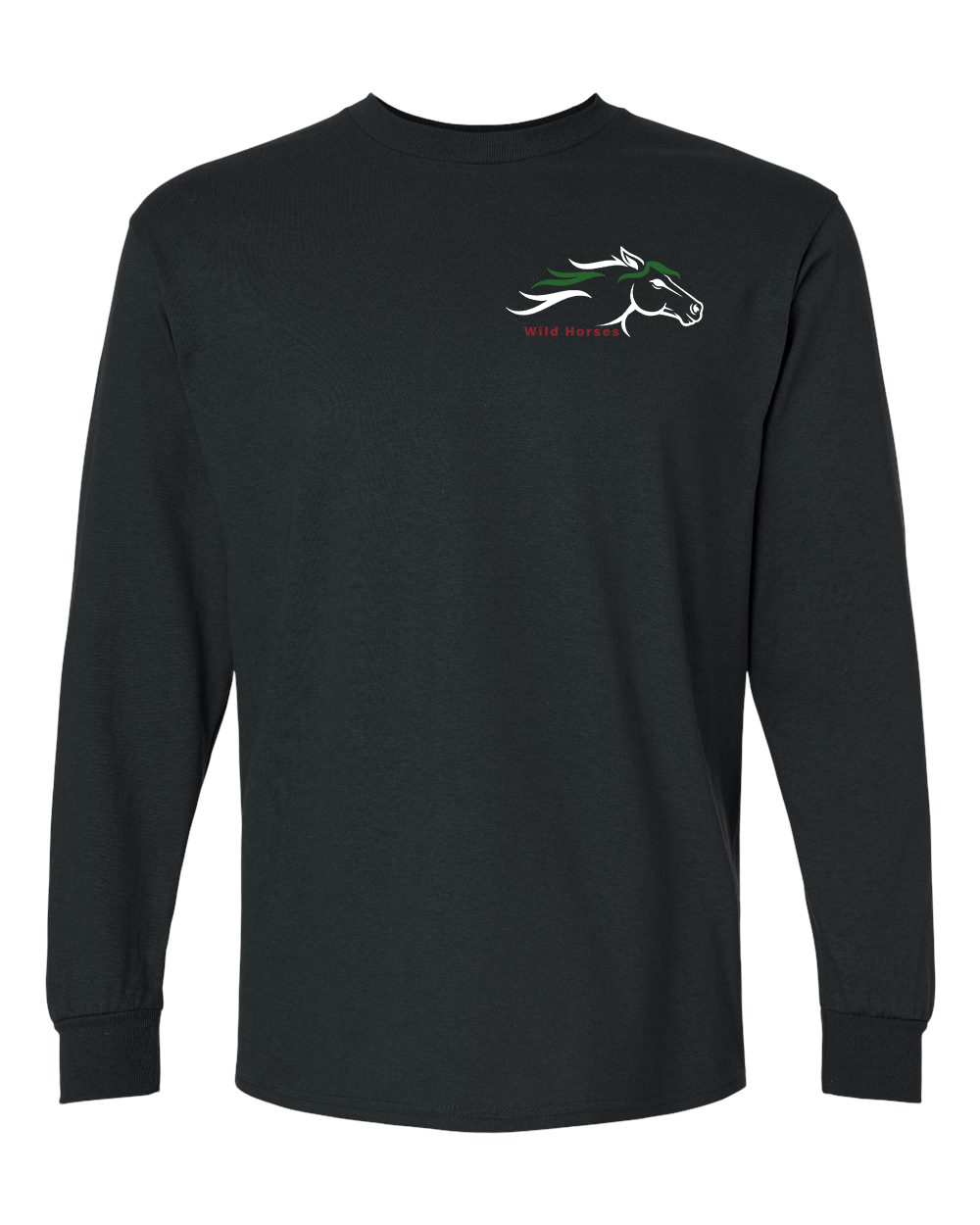 Black Wild Horses 100% Quality Cotton Long Sleeve