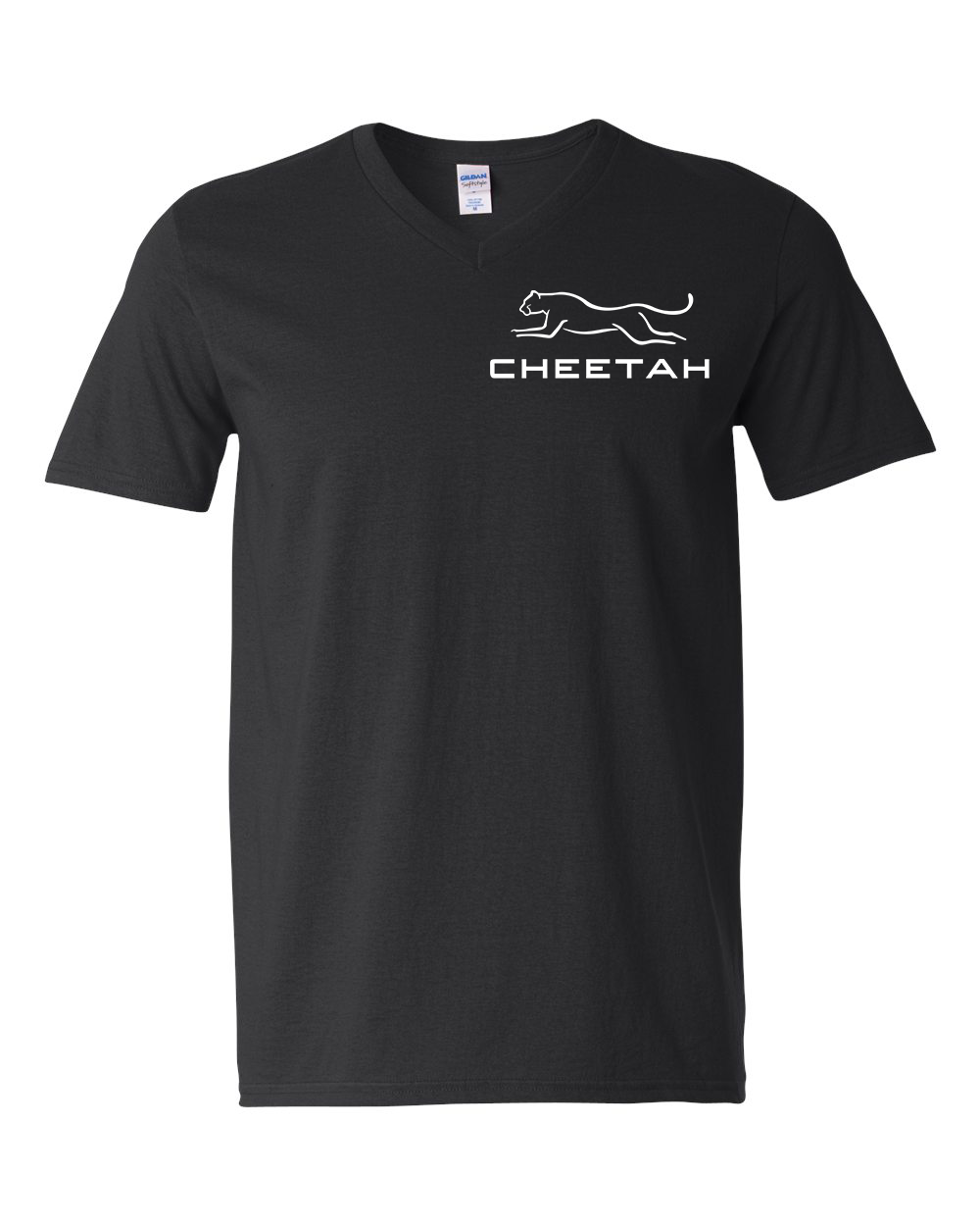 Black Cheetah 100% Quality Cotton V-Neck Short Sleeve