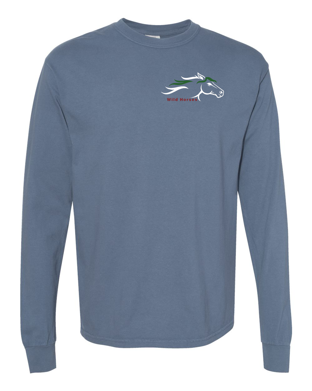 Blue Jean Wild Horses 100% Quality Cotton Long Sleeve