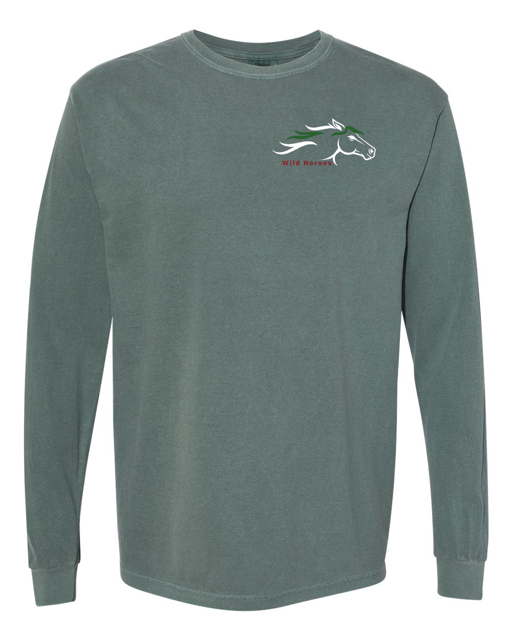 Blue Spruce Wild Horses 100% Quality Cotton Long Sleeve