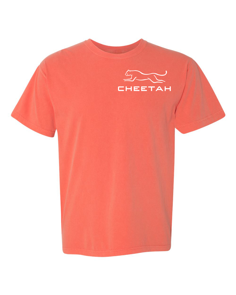 Bright Salmon Cheetah 100% Quality Cotton Short Sleeve
