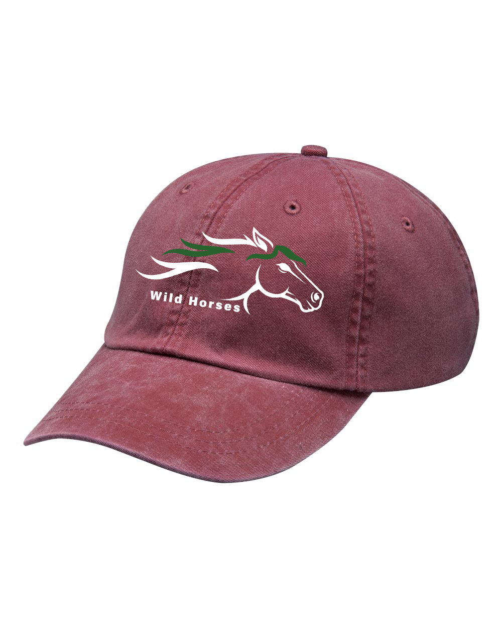 Burgundy Wild Horses 100% Quality Cotton Cap