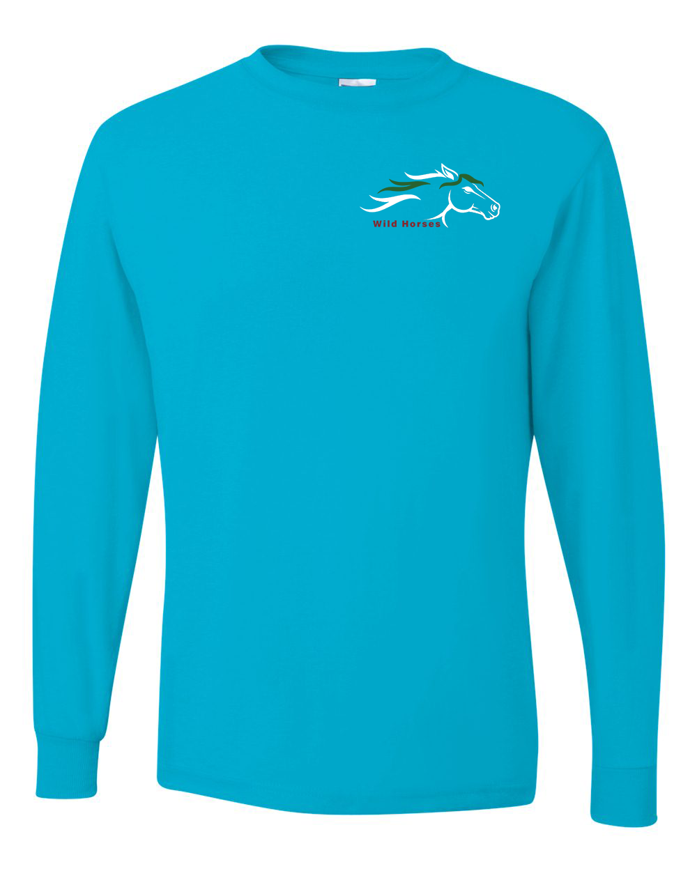 California Blue Wild Horses 100% Quality Cotton Long Sleeve