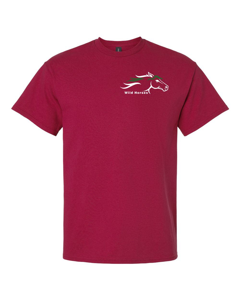 Cardinal Red Wild Horses 100% Quality Cotton Short Sleeve