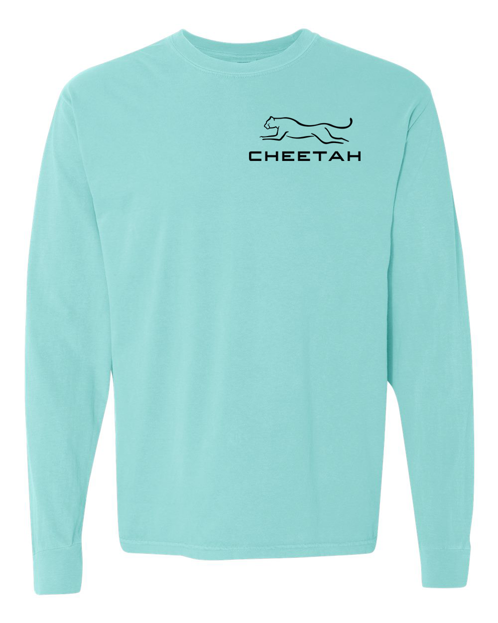 Chalky Mint Cheetah 100% Quality Cotton Long Sleeve