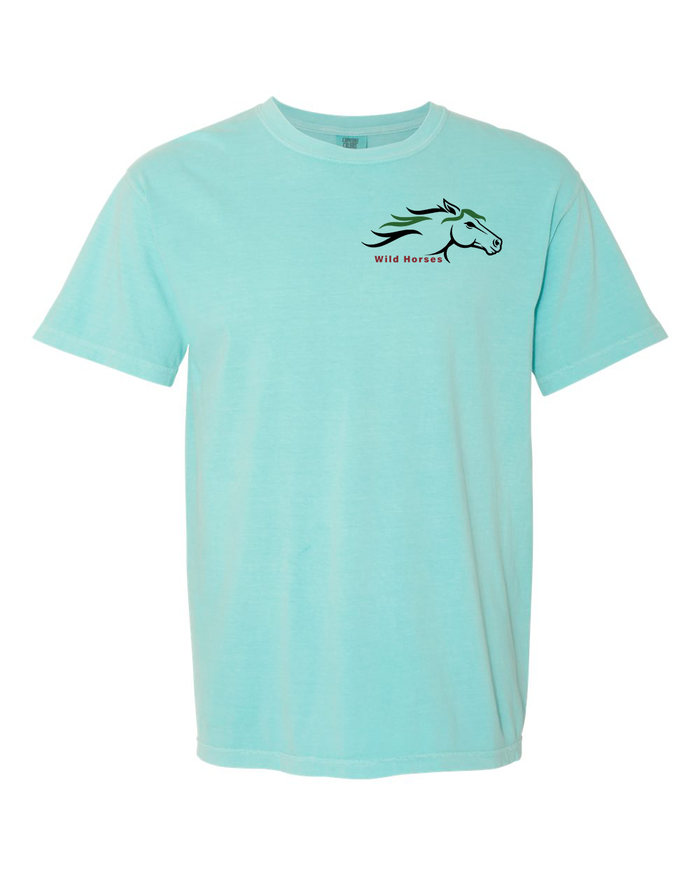 Chalky Mint Wild Horses 100% Quality Cotton Short Sleeve