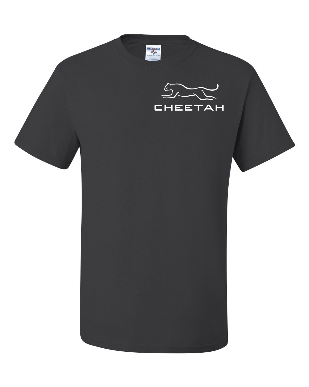 Charcoal Grey Cheetah 100% Quality Cotton Short Sleeve