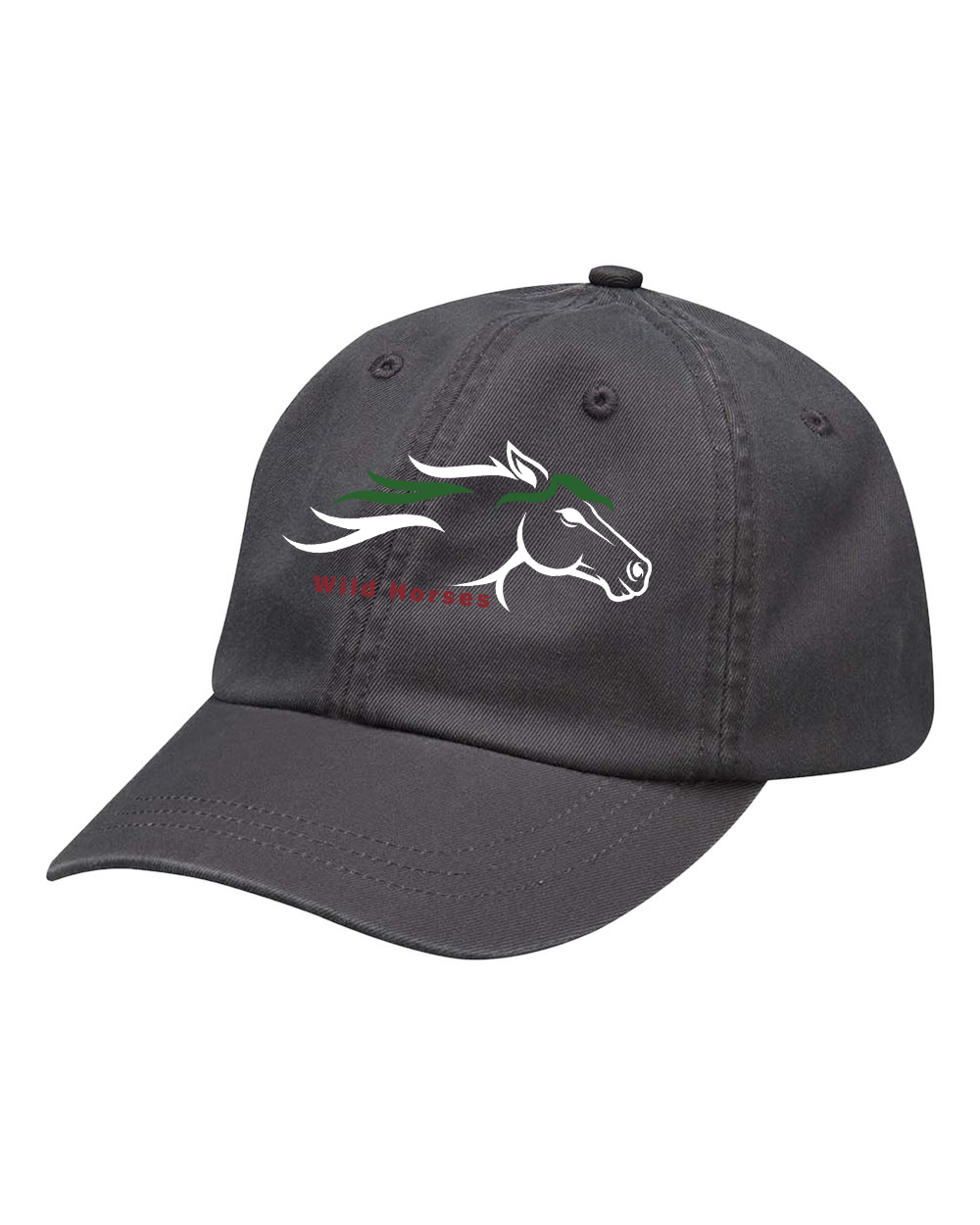 Charcoal Grey Wild Horses 100% Quality Cotton Cap