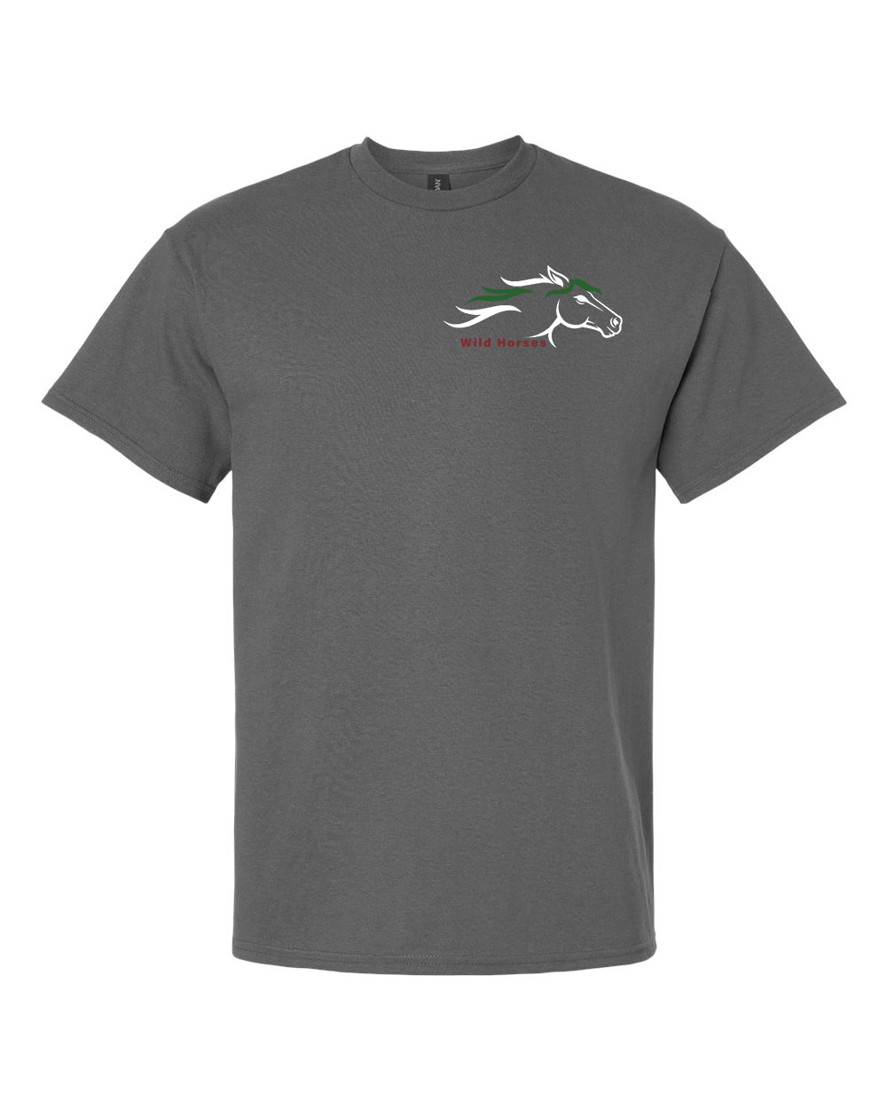 Charcoal Wild Horses 100% Quality Cotton Short Sleeve