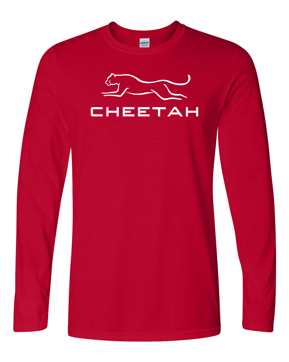 Cherry Red Cheetah 100% Quality Cotton Long Sleeve (Full Chest)