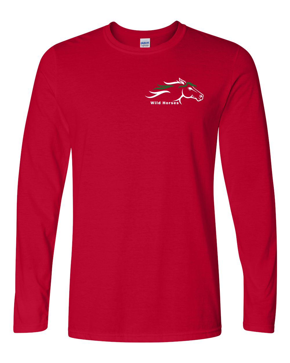 Cherry Red Wild Horses 100% Quality Cotton Long Sleeve