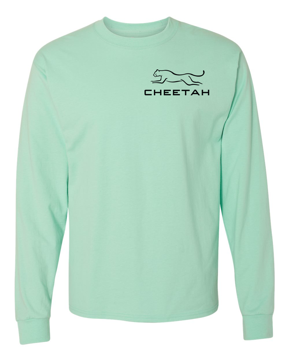 Clean Mint Cheetah 100% Quality Cotton Long Sleeve