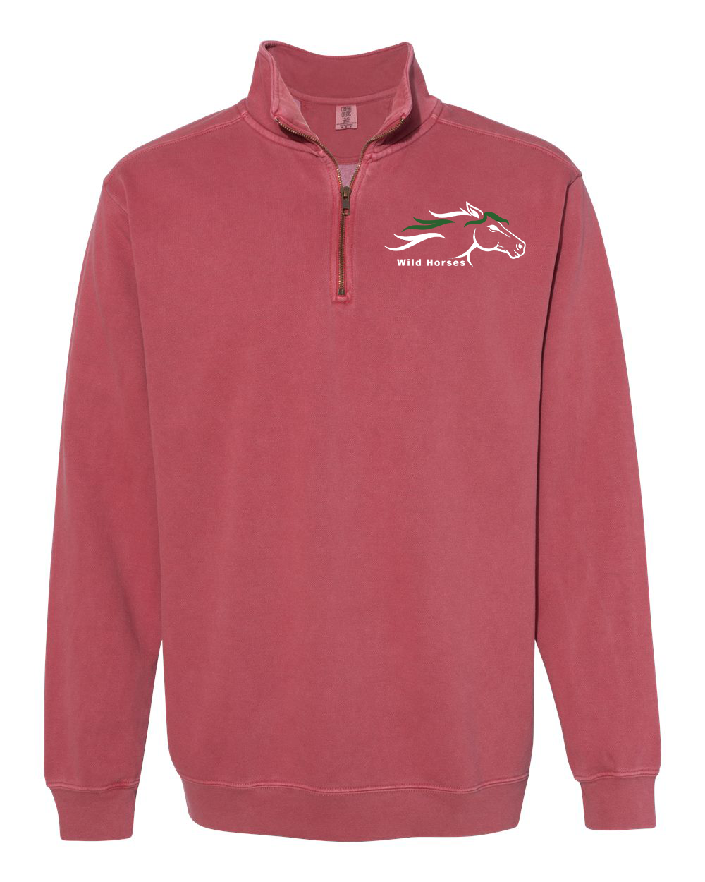 Crimson Wild Horses 100% Quality Cotton Quarter-Zip