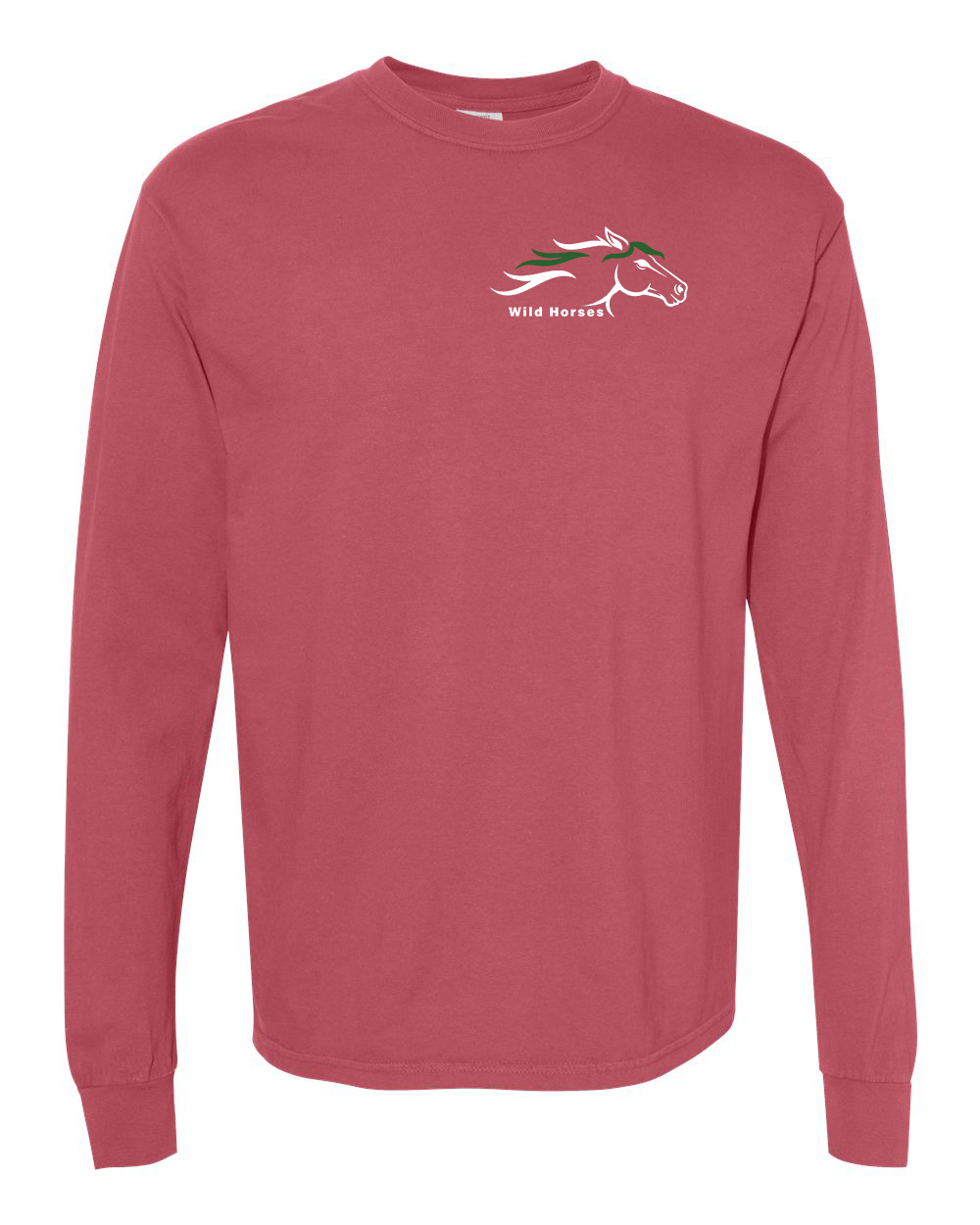 Crimson Wild Horses 100% Quality Cotton Long Sleeve