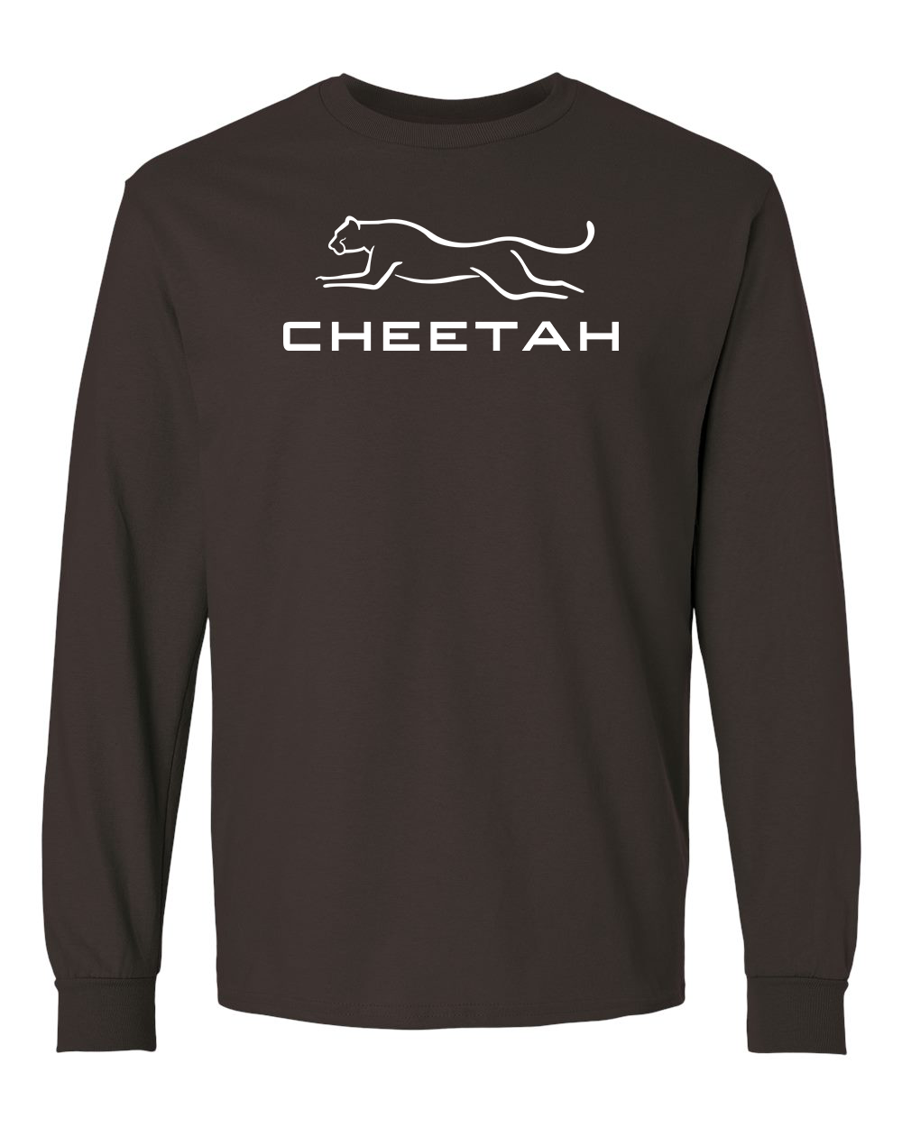 Dark Chocolate Cheetah 100% Quality Cotton Long Sleeve (Full Chest)