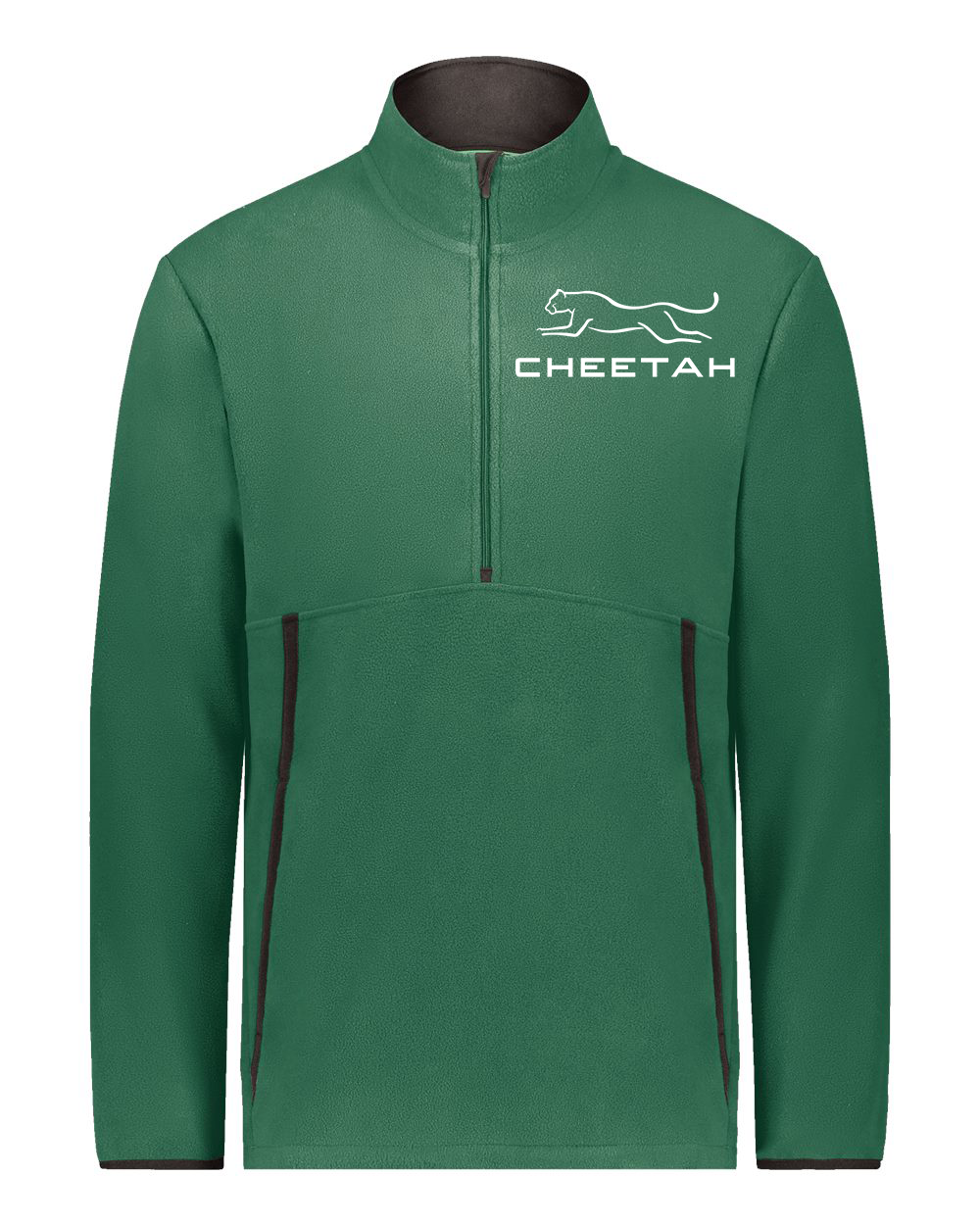 Dark Green Cheetah 100% Quality Cotton Quarter-Zip