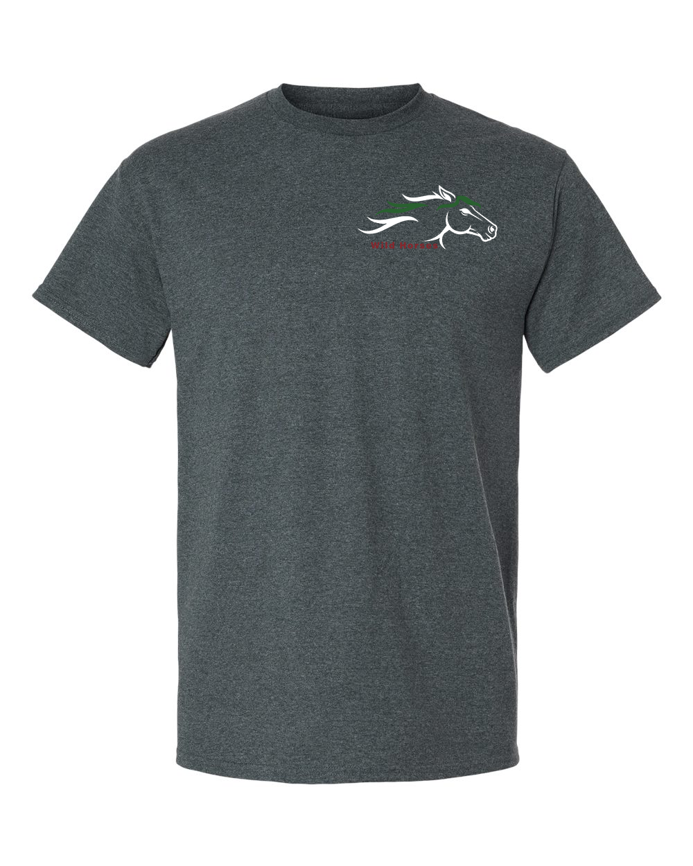 Dark Heather Wild Horses 100% Quality Cotton Short Sleeve