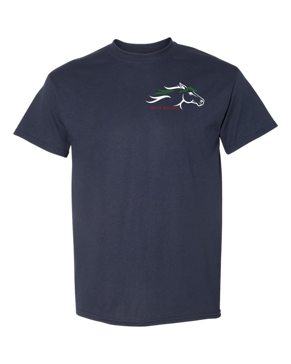Dark Navy Wild Horses 100% Quality Cotton Short Sleeve
