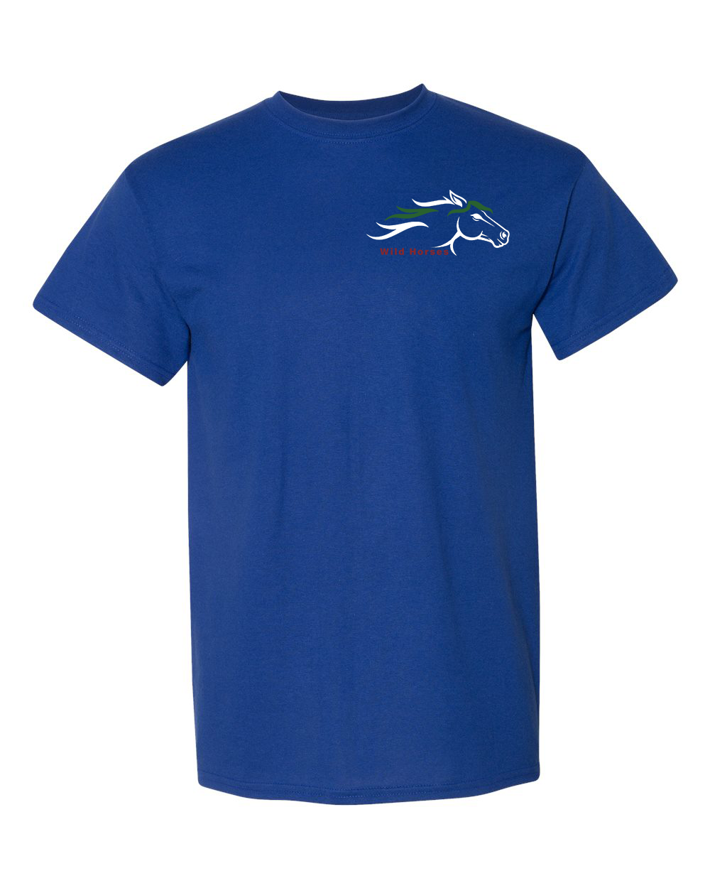 Deep Royal Wild Horses 100% Quality Cotton Short Sleeve