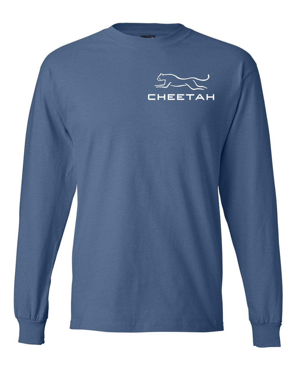 Denim Blue Cheetah 100% Quality Cotton Long Sleeve