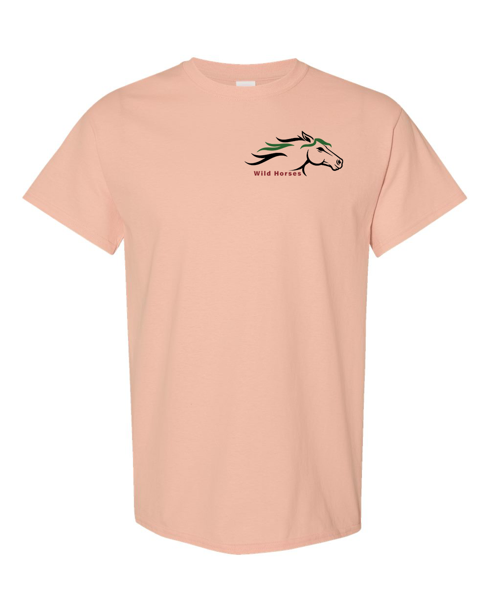 Dusty Rose Wild Horses 100% Quality Cotton Short Sleeve