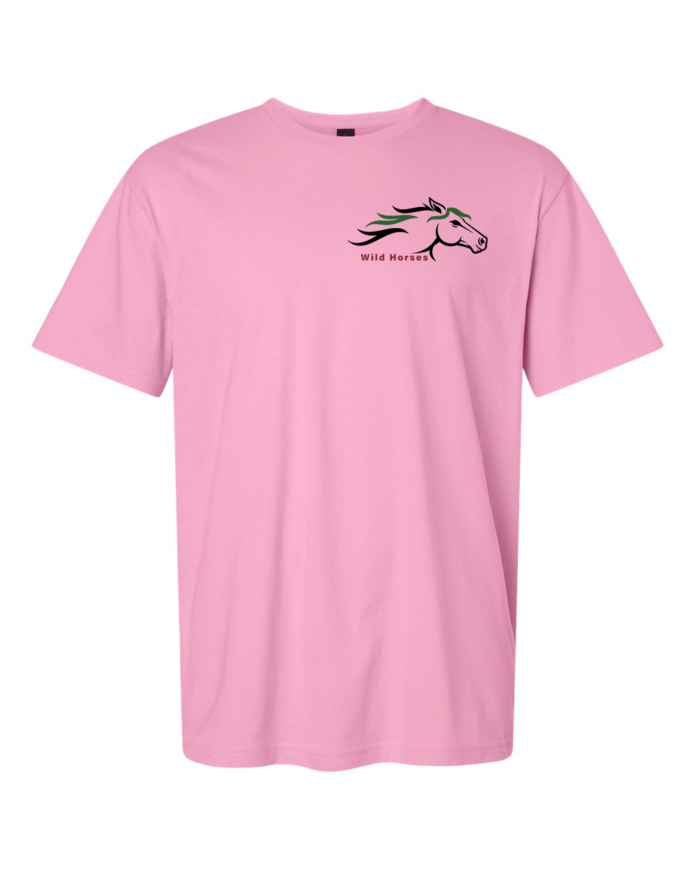 Fan Candy Pink Wild Horses 100% Quality Cotton Short Sleeve