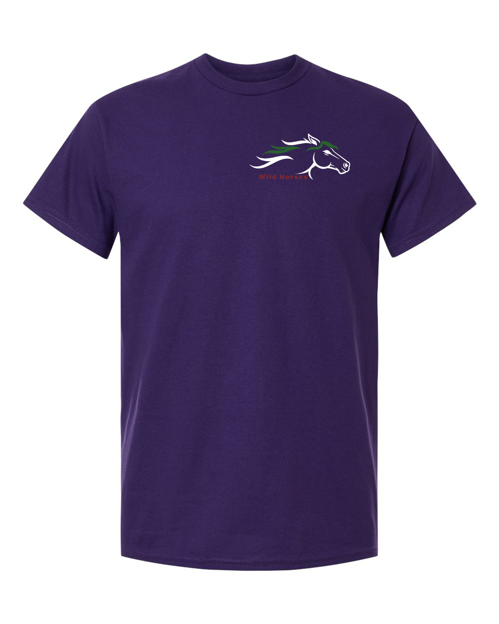 Fan Dark Purple Wild Horses 100% Quality Cotton Short Sleeve