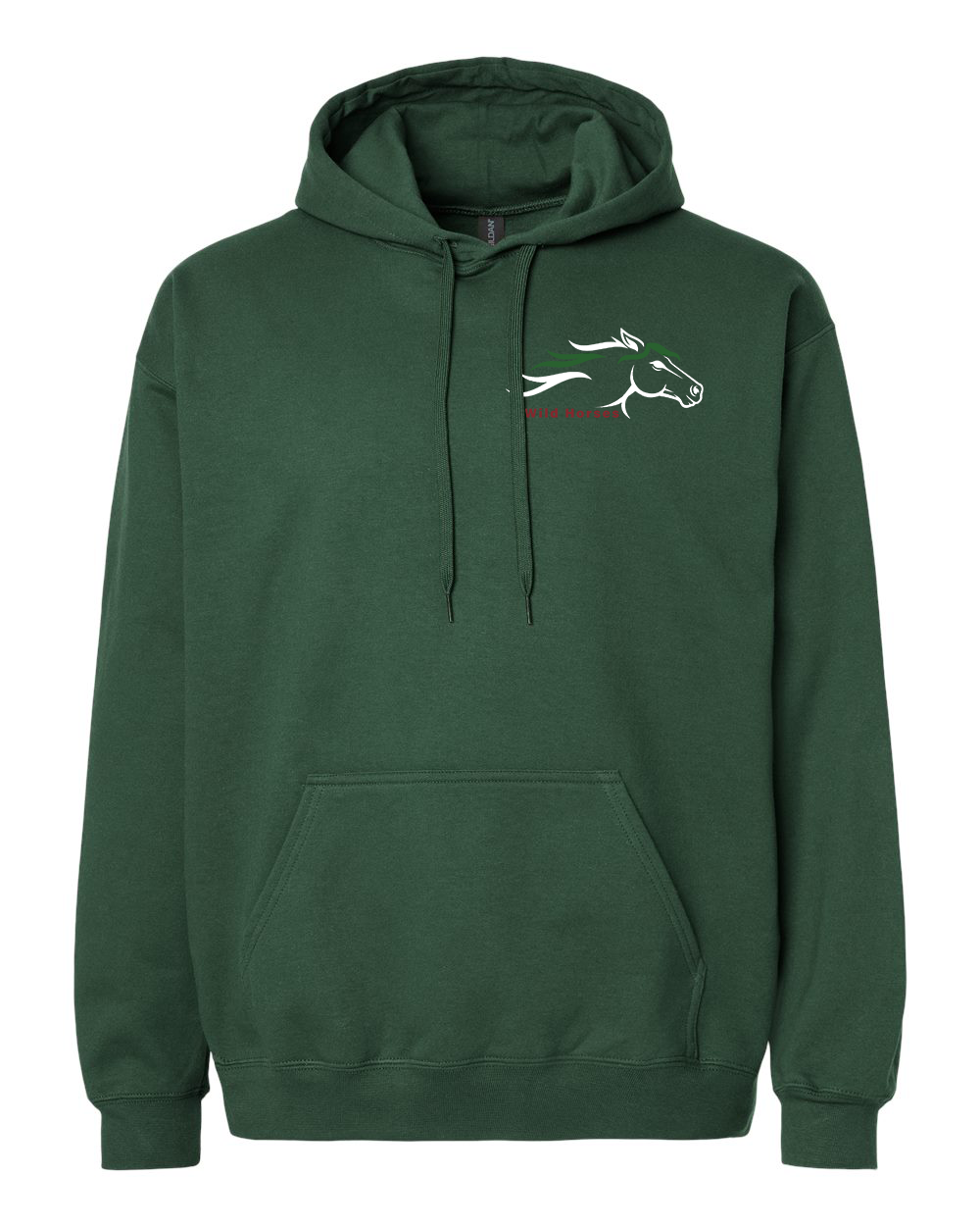Forest Green Wild Horses 100% Quality Cotton Hoodie