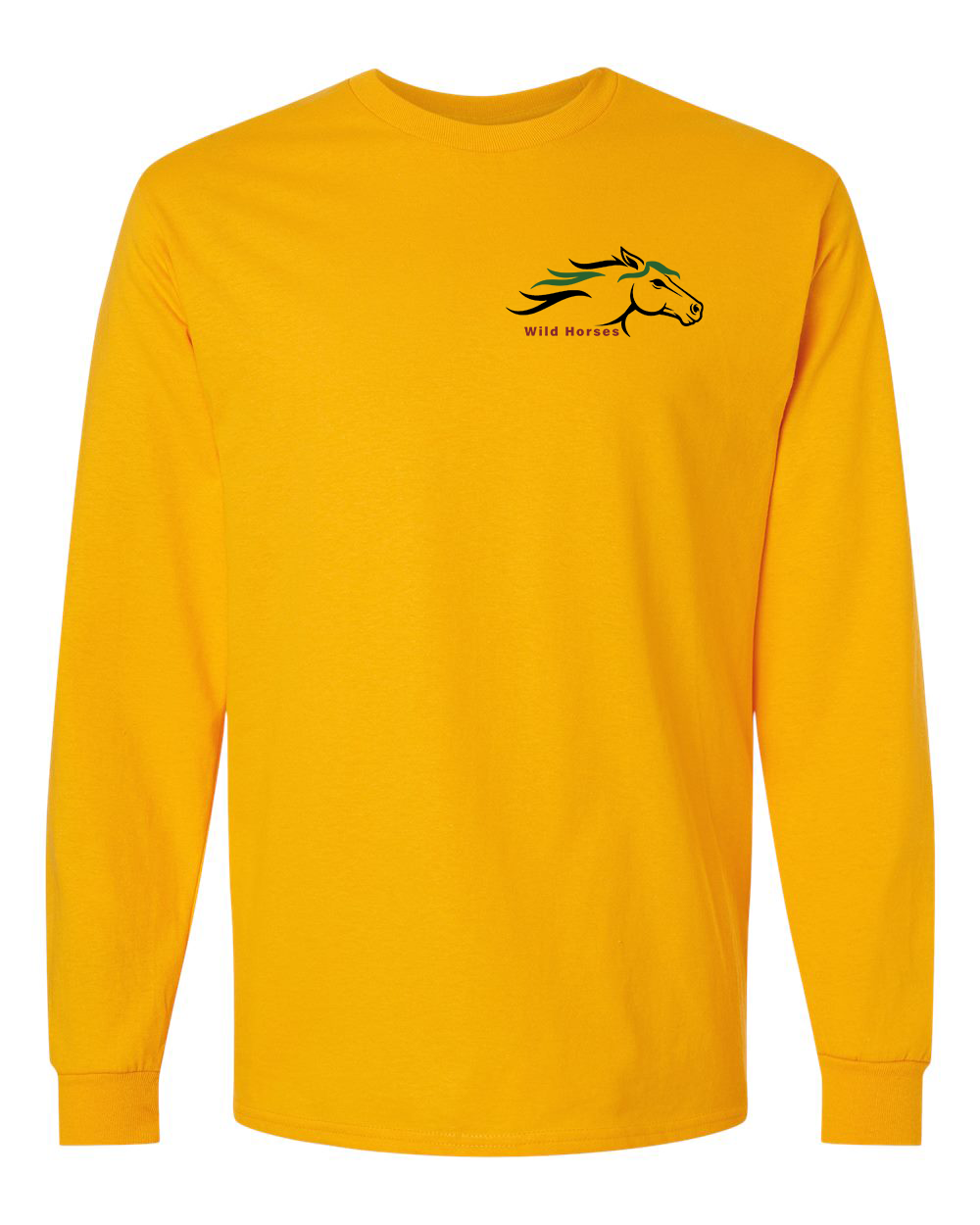 Gold Wild Horses 100% Quality Cotton Long Sleeve