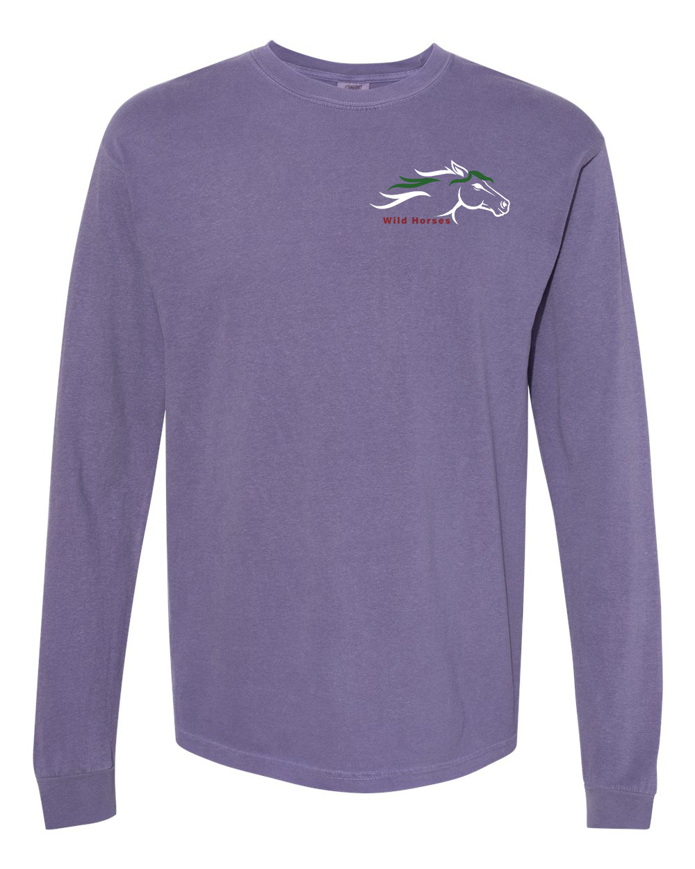 Grape Wild Horses 100% Quality Cotton Long Sleeve