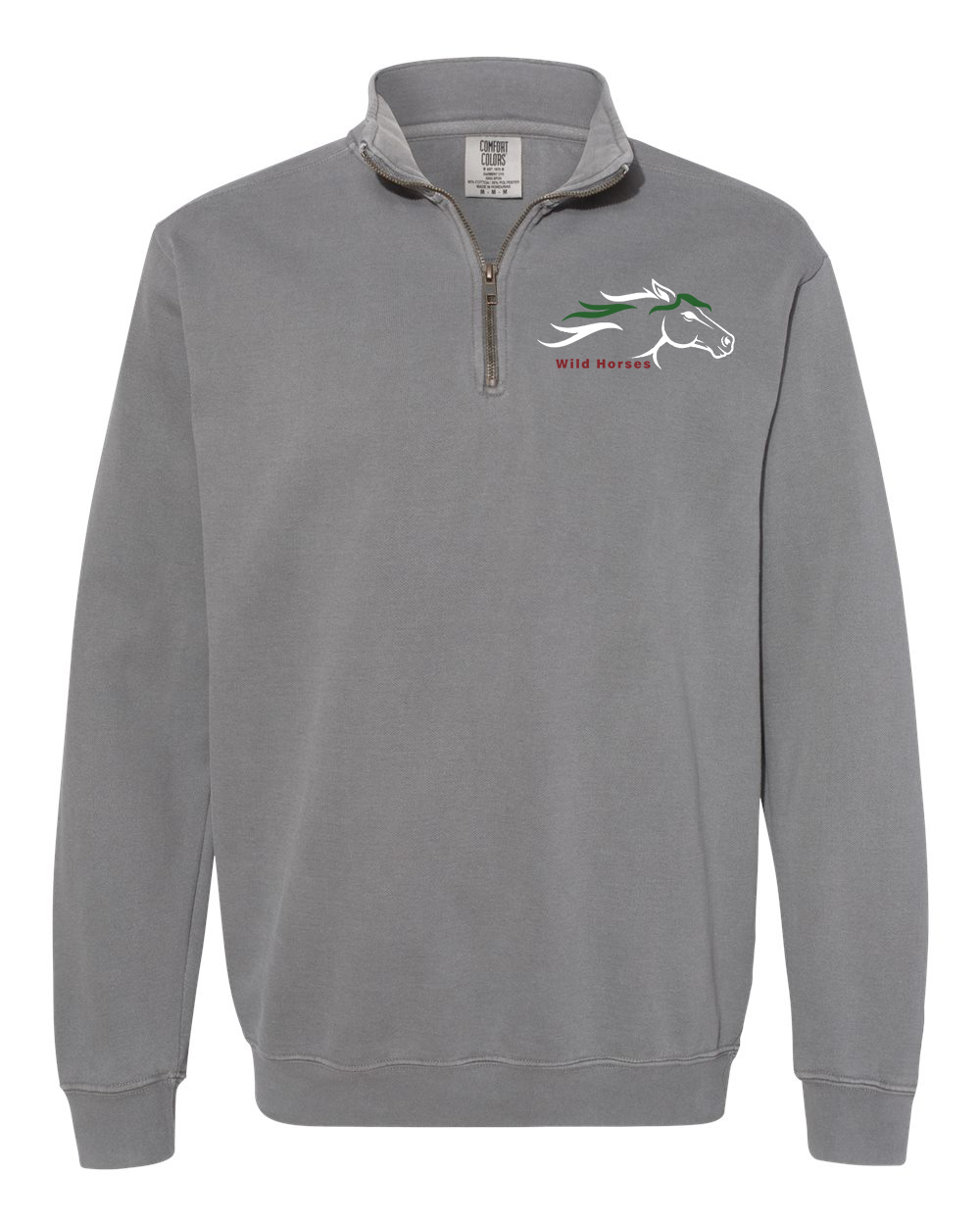 Grey Wild Horses 100% Quality Cotton Quarter-Zip