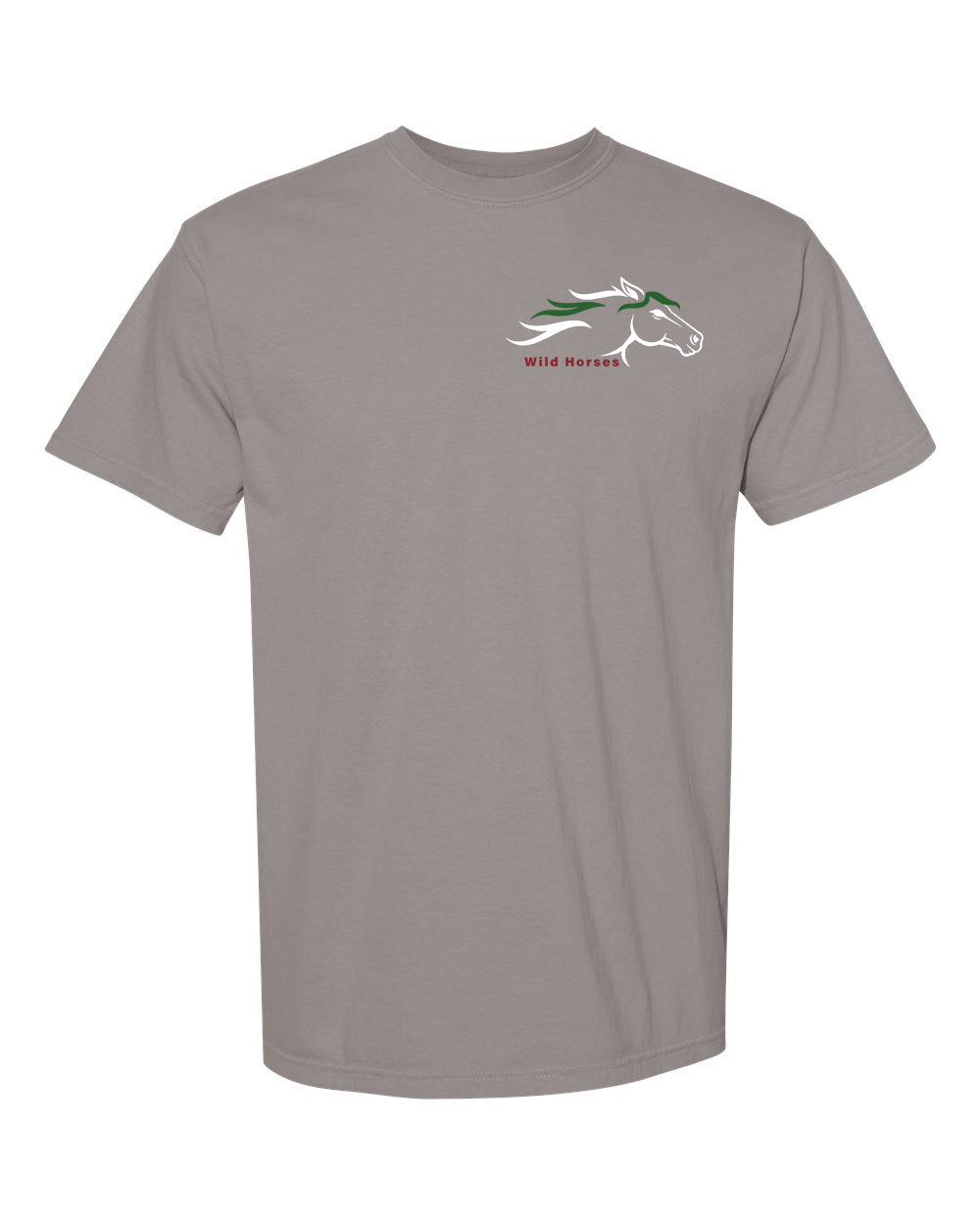 Grey Wild Horses 100% Quality Cotton Short Sleeve