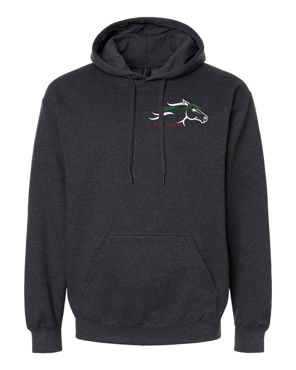 Heather Black Wild Horses 100% Quality Cotton Hoodie