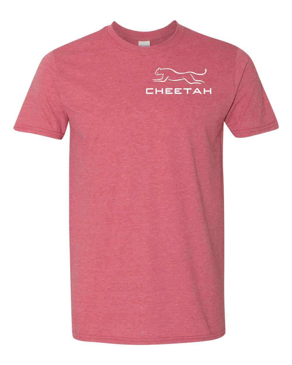 Heather Cardinal Red Cheetah 100% Quality Cotton Short Sleeve