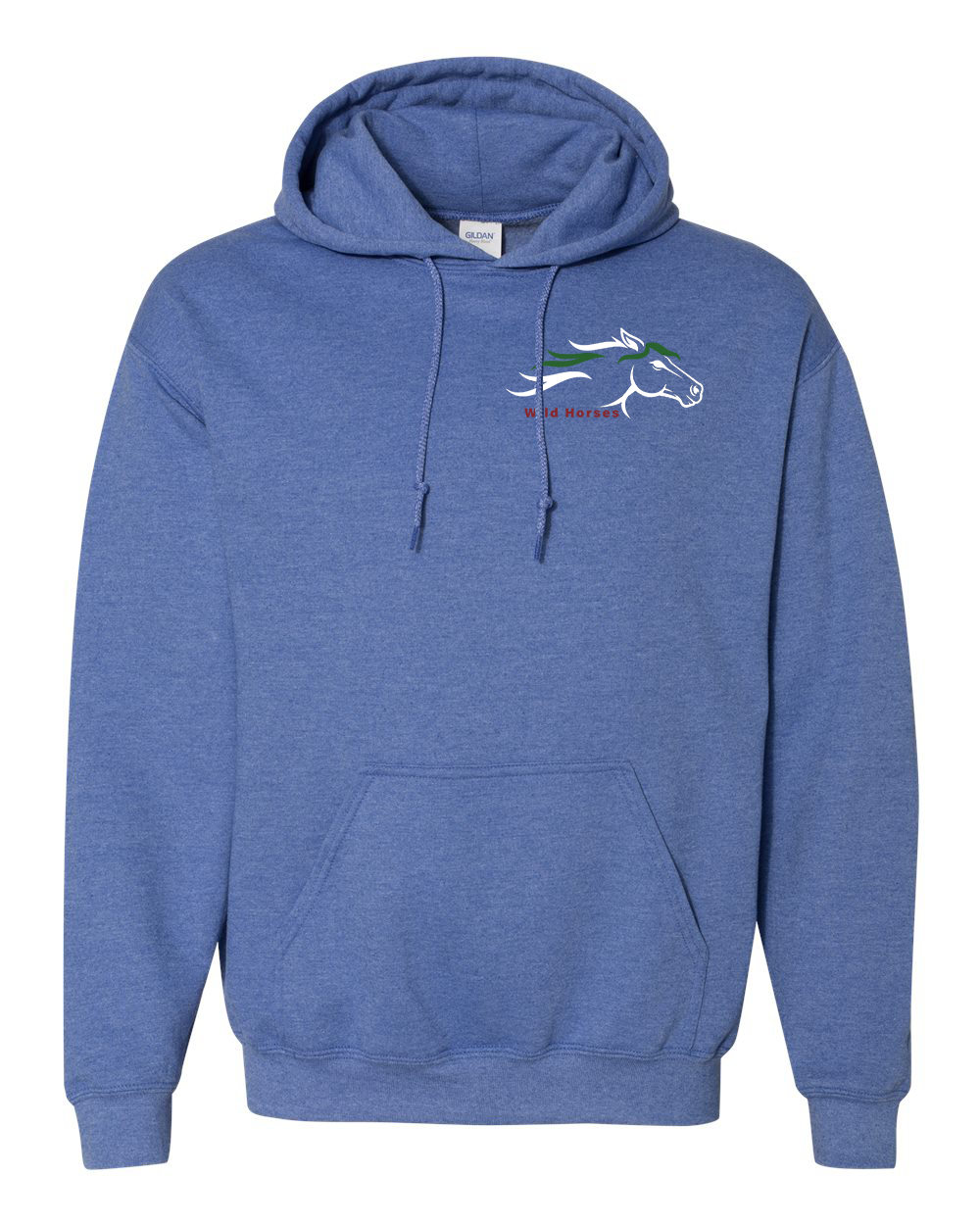 Heather Deep Royal Wild Horses 100% Quality Cotton Hoodie