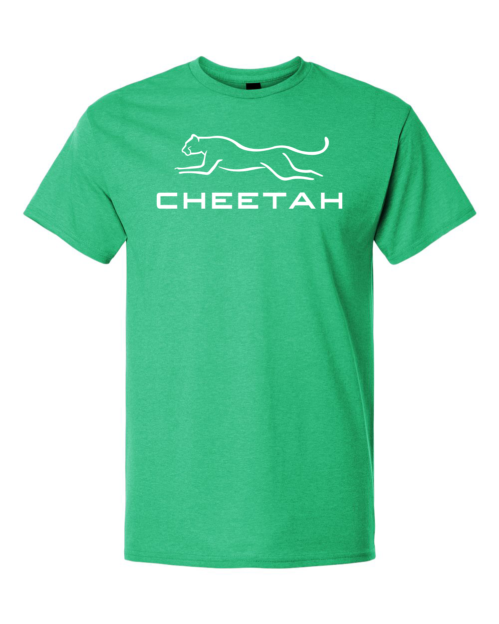 Heather Irish Green Cheetah 100% Quality Cotton Short Sleeve (Full Chest)