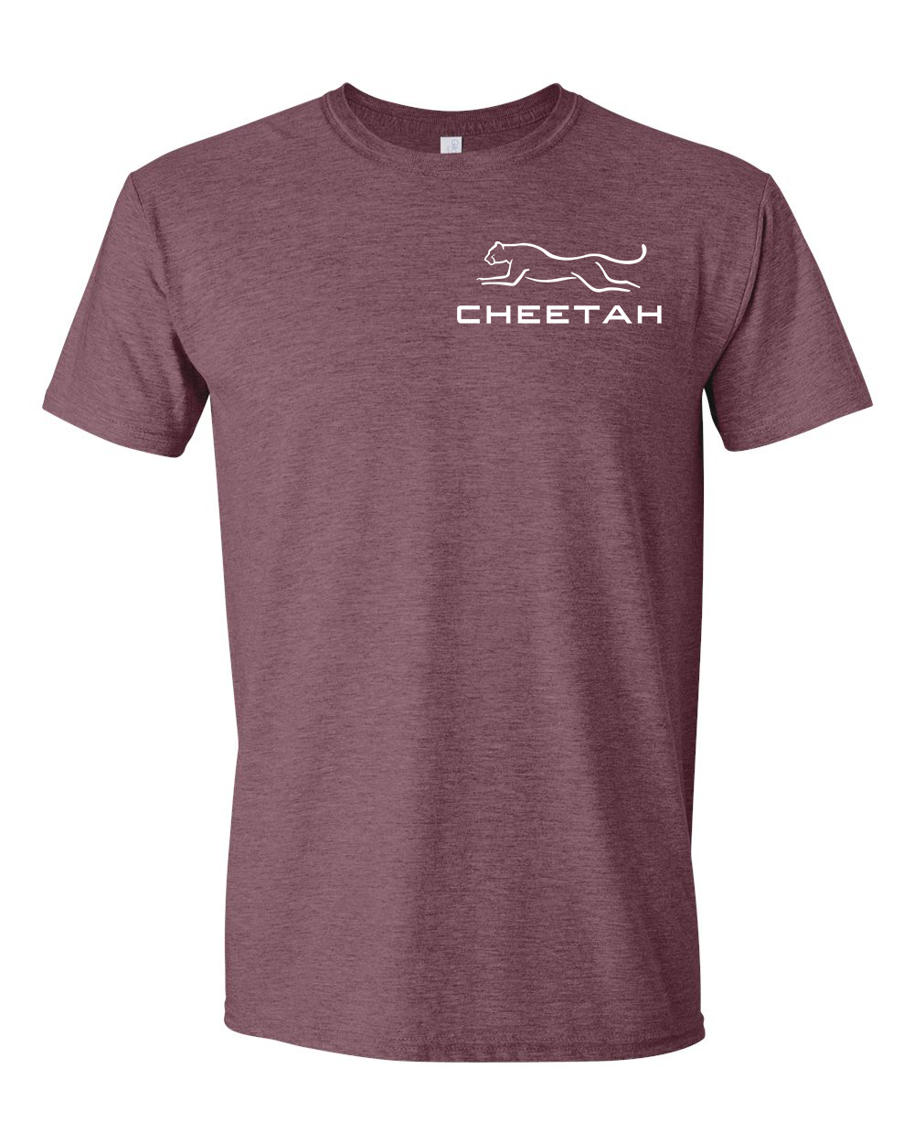 Heather Maroon Cheetah 100% Quality Cotton Short Sleeve