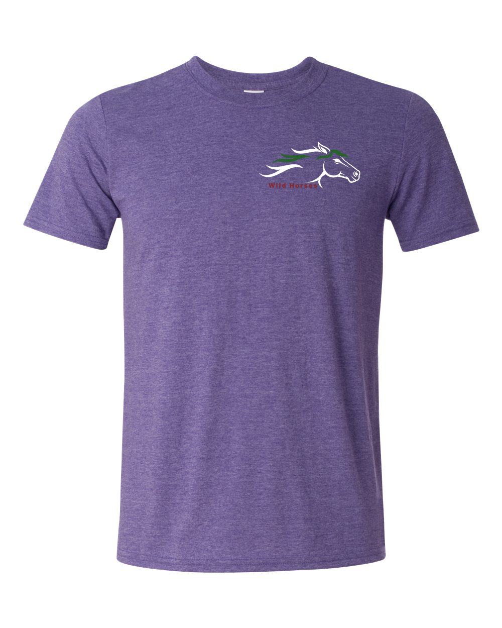 Heather Purple Wild Horses 100% Quality Cotton Short Sleeve