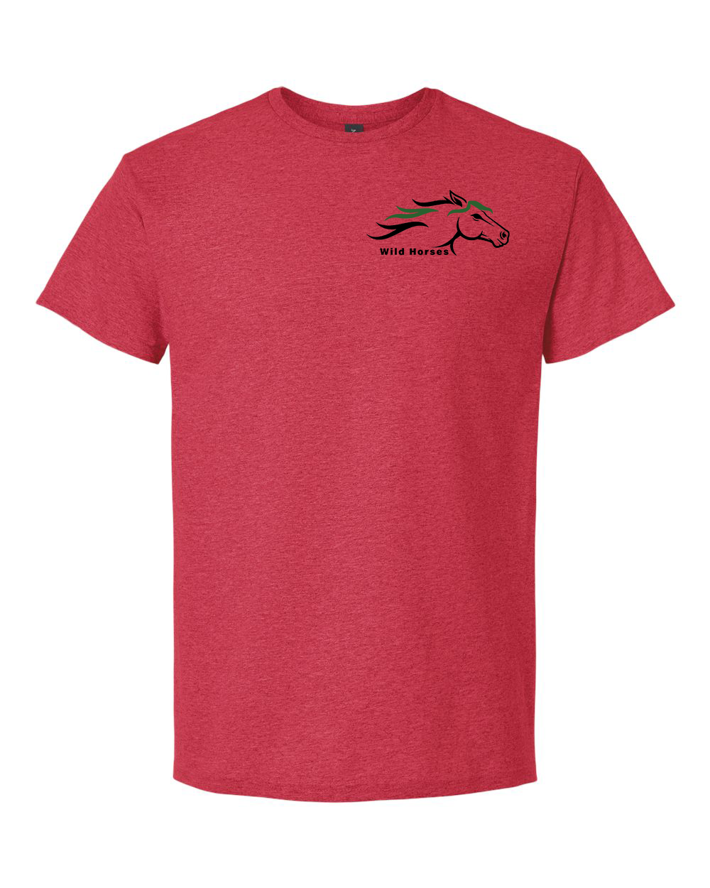 Heather Red Wild Horses 100% Quality Cotton Short Sleeve