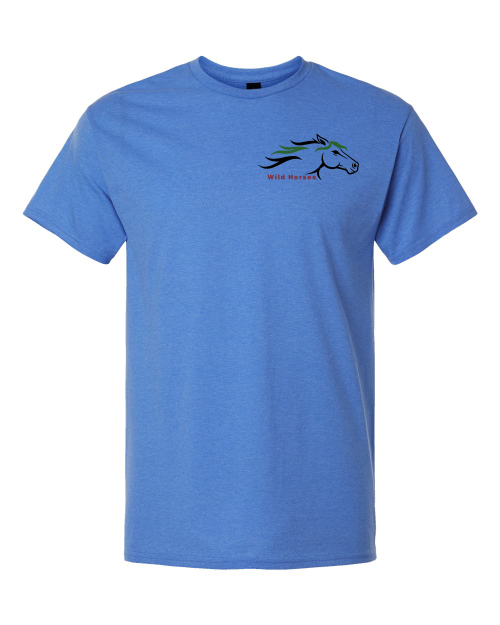 Heather Royal Wild Horses 100% Quality Cotton Short Sleeve